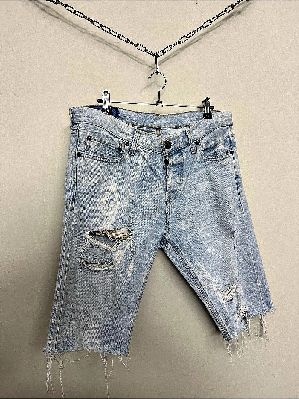 Hollister Distressed and Acid Washed Denim Short